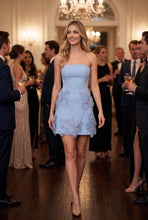 Load image into Gallery viewer, Floral Appliqué Embellished Tube Mini Dress