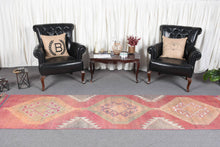 Load image into Gallery viewer, Red Kilim Rug, 2.9x11.1 Ft Geometric Woven Rug