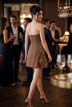 Load image into Gallery viewer, Floral Appliqué Embellished Tube Mini Dress