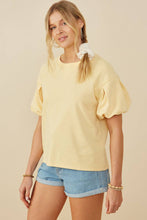 Load image into Gallery viewer, Womens Box Pleat Puff Sleeve French Terry Top