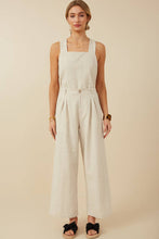 Load image into Gallery viewer, Womens Textured Linen Look Pleated Wide Leg Slacks