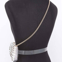 Load image into Gallery viewer, Rhinestone Clear Belt Bag W/Chain PB8633