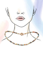Load image into Gallery viewer, NATURAL STONE CHARM SPRING CLASP BEADED NECKLACE | 40NK9467