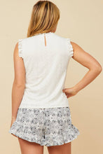 Load image into Gallery viewer, Womens Knit Eyelet Ruffle Detail Tank