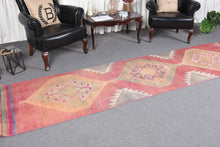 Load image into Gallery viewer, Red Kilim Rug, 2.9x11.1 Ft Geometric Woven Rug