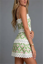Load image into Gallery viewer, Geometric Print Strap Mini Dress
