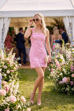 Load image into Gallery viewer, 3D Crochet Lace Floral Mini Dress