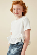 Load image into Gallery viewer, Girls Mix Media Poplin Hem Knit Top