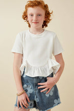 Load image into Gallery viewer, Girls Mix Media Poplin Hem Knit Top