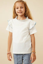 Load image into Gallery viewer, Girls Contrast Tipped Ruffled Ribbed Knit Top
