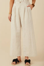 Load image into Gallery viewer, Womens Textured Linen Look Pleated Wide Leg Slacks