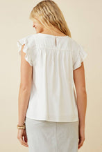Load image into Gallery viewer, Womens Smocked Detail Ruffle Shoulder Top