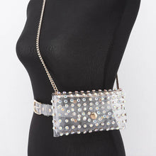 Load image into Gallery viewer, Rhinestone Clear Belt Bag W/Chain PB8633
