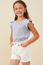 Load image into Gallery viewer, Girls Washed Ribbed Flutter Sleeve Knit Tank