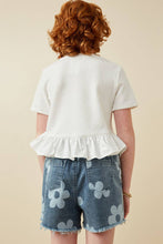 Load image into Gallery viewer, Girls Mix Media Poplin Hem Knit Top