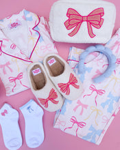 Load image into Gallery viewer, Pink Pastel Bows Long Sleeve Loungewear Pajama Set