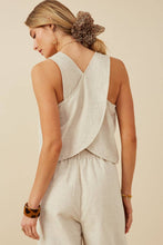 Load image into Gallery viewer, Womens Textured Linen Look Cross Over Tank