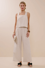 Load image into Gallery viewer, Womens Textured Linen Look Cross Over Tank