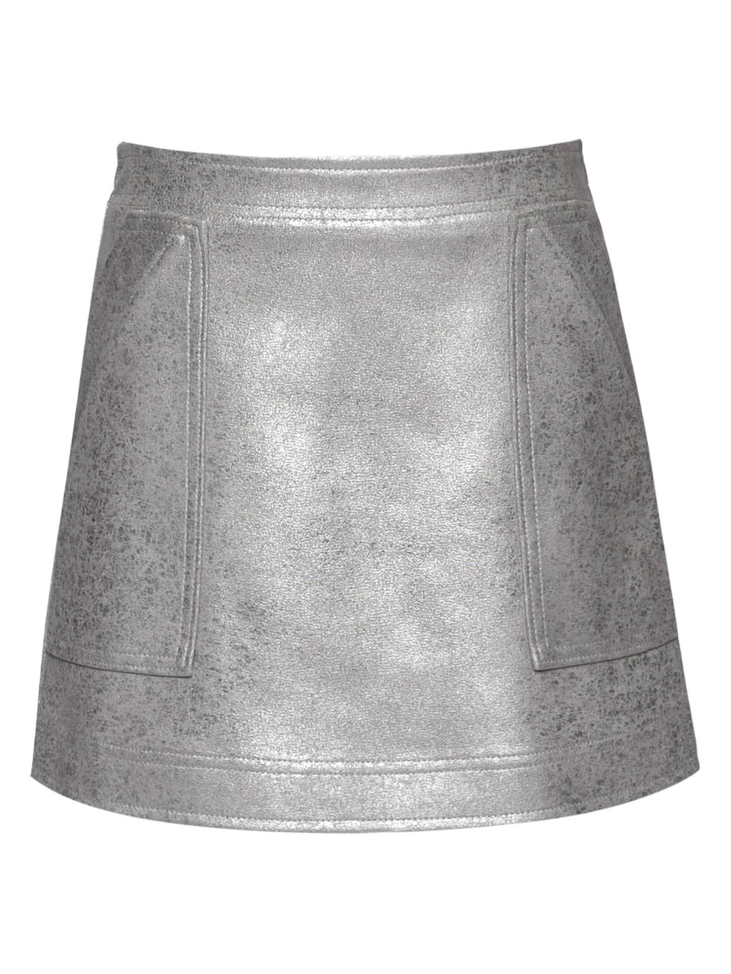 Shimmer Leather Aline Skirt