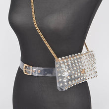 Load image into Gallery viewer, Rhinestone Clear Belt Bag W/Chain PB8633
