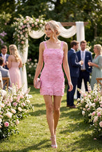 Load image into Gallery viewer, 3D Crochet Lace Floral Mini Dress

