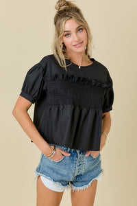 Poplin Ruffle Top