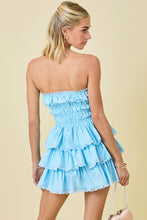 Load image into Gallery viewer, Blue Tiered Mini Dress
