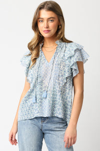 Blue Tassel Top