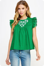 Load image into Gallery viewer, Embroidered Sleeveless Poplin Top
