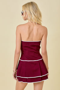 Maroon Drop Waist Romper