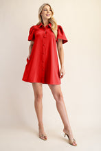 Load image into Gallery viewer, Collar Neck Button Down Mini Dress
