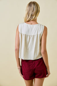 Sleeveless Shirring Top