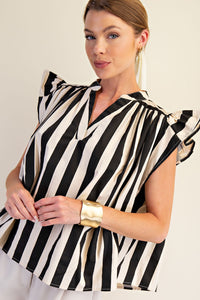 V Neck Flutter Top
