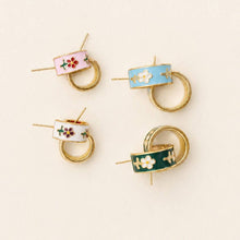 Load image into Gallery viewer, Garden Meadow Flower Enamel Huggie Hoop Earrings
