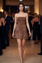 Load image into Gallery viewer, Floral Appliqué Embellished Tube Mini Dress
