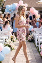 Load image into Gallery viewer, 3D Floral Crochet Lace Mini Dress With Tie-Strap
