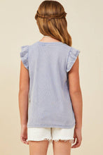Load image into Gallery viewer, Girls Washed Ribbed Flutter Sleeve Knit Tank
