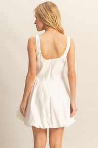 Bubble Hem Dress Off White
