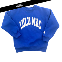 Load image into Gallery viewer, Girls LuluMac Royal White Puff Sweatshirt
