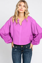 Load image into Gallery viewer, Washed  Batwing Sleeve Oversized Top
