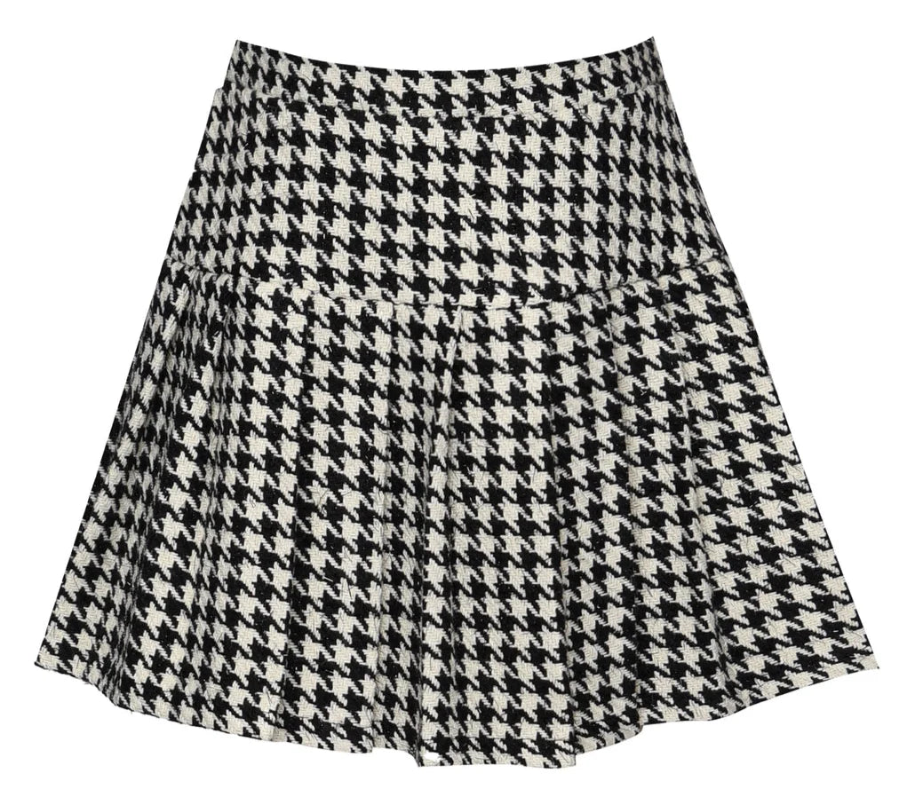 Houndstooth Tweed Skort