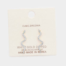 Load image into Gallery viewer, Cz Snake Drop Sterling Silver Post Earrings
