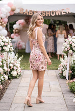 Load image into Gallery viewer, 3D Floral Crochet Lace Mini Dress With Tie-Strap
