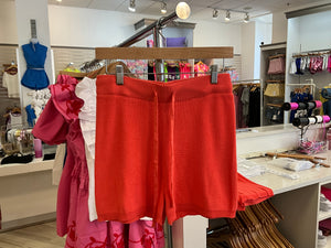 Orange Knit Shorts