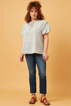 Load image into Gallery viewer, Womens Ditsy Print Tie Neck Ruffled Sleeve Top
