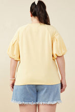 Load image into Gallery viewer, Womens Box Pleat Puff Sleeve French Terry Top
