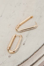 Load image into Gallery viewer, RHINESTONE HUGGIE HOOP EARRINGS

