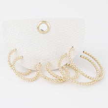 Load image into Gallery viewer, Pearl Bead Open Hoop Earrings Set
