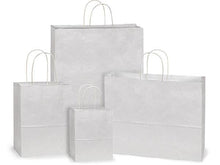 Load image into Gallery viewer, White Kraft Paper Shopping Bags

