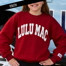 Load image into Gallery viewer, Girls LuluMac Crimson White Puff Sweatshirt

